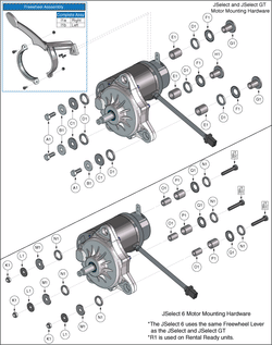 Jazzy Select 6 - Motors / Freewheel - Mounting Hardware