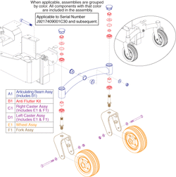 Jazzy Select 6 - Articulating Beam / Casters - Used On Or After The 174 Day Of 2009, J9217409001c30