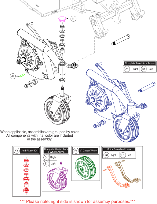 Jazzy Select 6 2.0 - Caster Arms W/ Motors - Power Seat