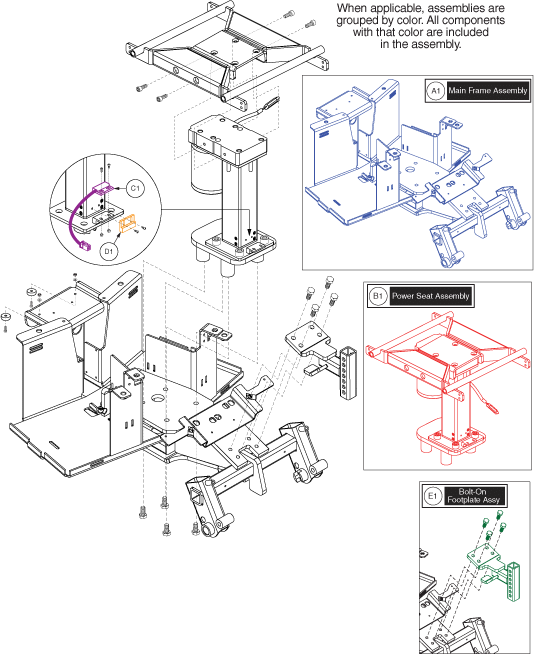 Jazzy Select 6 2.0 - Main Frames - Power Seat