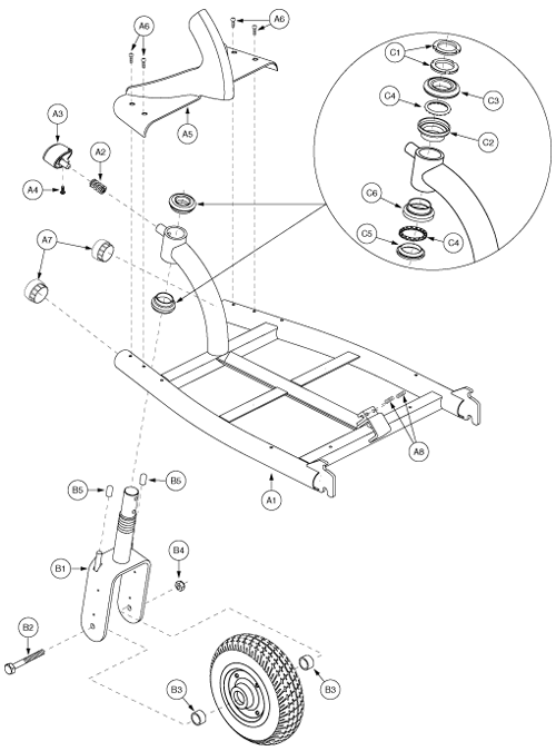 Go-Go Travel Vehicle 3-Wheel (SC40) - Serial Number Is Less Than Xxx11704001xxx - Frame Assemblies - Front