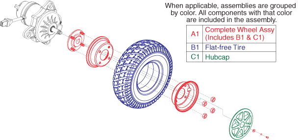 Jazzy Select 6 Ultra - Drive Wheels (Flat Free)