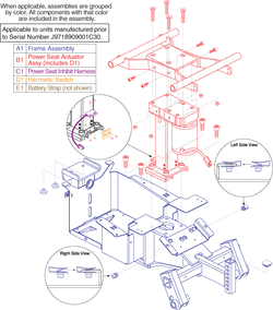 Jazzy Select 6 Ultra - Main Frame / Actuator - Units Manufactured Prior To The 189 Day Of 2009, J9718909001c30