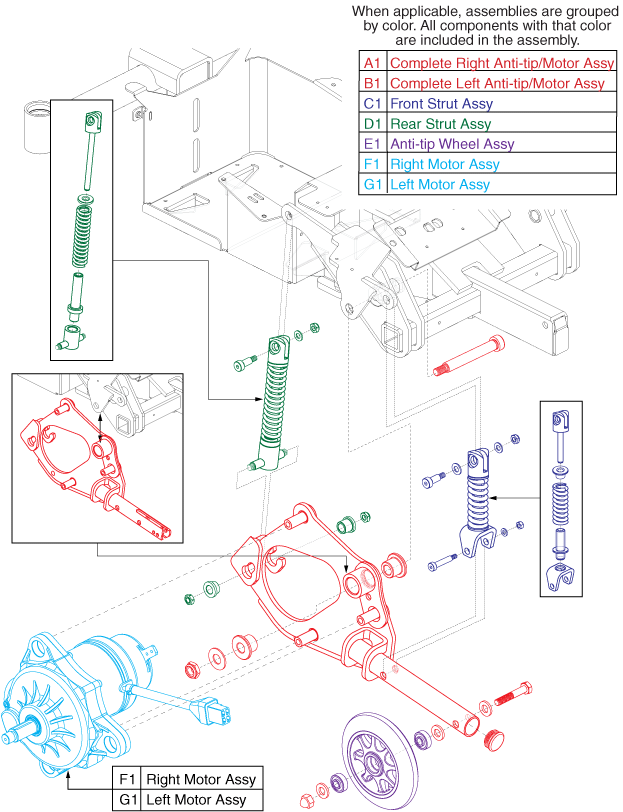 Jazzy Select GT - Anti -Tip / Front Suspension