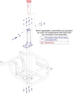 Jazzy Select HD - Main Frame / Seat Post - Seat Post