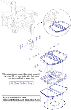 Jazzy Select - Footrest Platform - Units Manufactured From Serial Number J8301907181c30 Through J8333509001jdo, Small Stamped