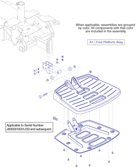 Jazzy Select - Footrest Platform - Units Manufactured On Or After Serial Number J8333509001jdo, Large Stamped