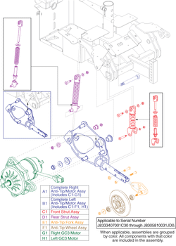 Jazzy Select - Anti -Tip / Front Suspension - Used From Sn J8333407001c30 Through Sn J8305810031jd0