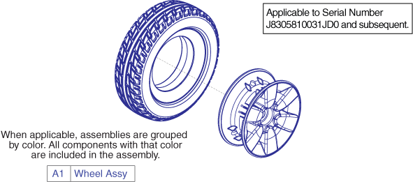 Jazzy Select - Drive Wheels - Used On Or After Sn J8305810031jd0