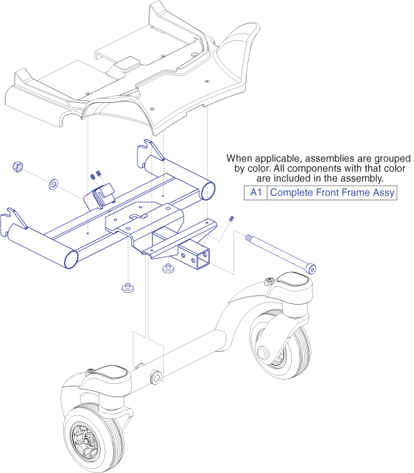 Jazzy Select Traveller - Main Frame / Drive Wheels - Front