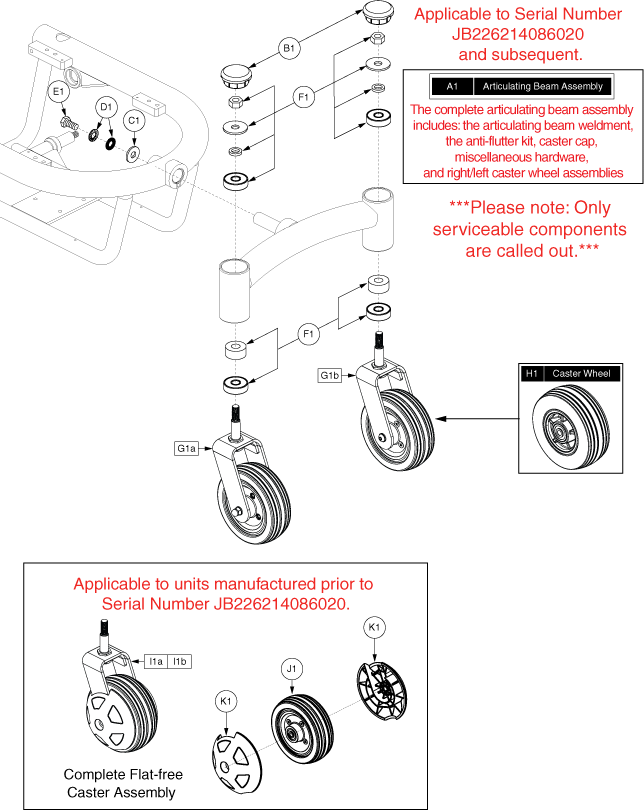 Jazzy J6 - Articulating Beam / Wheels