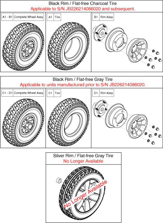 Jazzy J6 - Drive Wheels - Flat Free