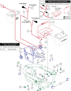 Jazzy J6 - Main Frame / Battery Tray - Main Frame W/ Pwr. Elevating Seat