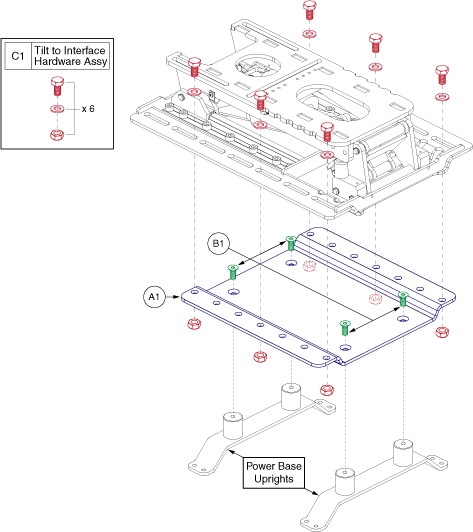 Jazzy J6 - Seat Mounts / Interface - Tru- Balance 3.5 Tilt Interface