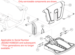 Jazzy J6 - Footrest Platform - Footrest Platform, Standard - Used On Or After The 262 Day Of 2014, Jb2(262)(14)086020