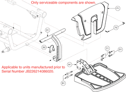 Jazzy J6 - Footrest Platform - Footrest Platform, Standard - Used Prior To The 262 Day Of 2014, Jb2(262)(14)086020