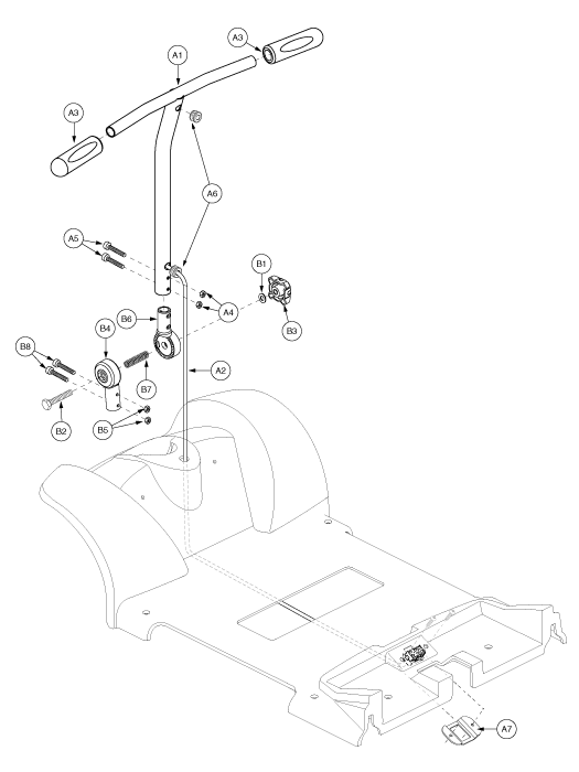 Go-Go Travel Vehicle 4-Wheel (SC44) - Frame Assembly - Tiller - S6211904001c30 - Prior