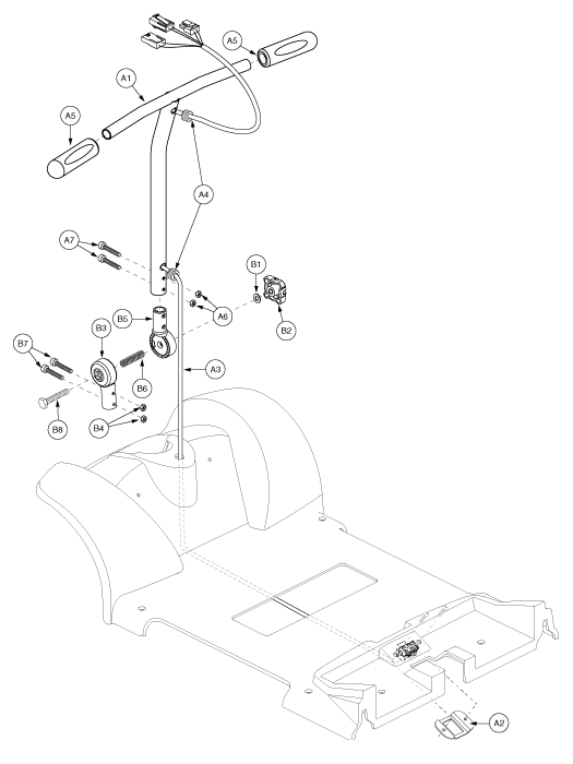 Go-Go Travel Vehicle 4-Wheel (SC44) - Frame Assembly - Tiller - S6211904001c30 - Subsequent