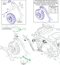 Quantum 4Front - Caster Arms / Axle Brace