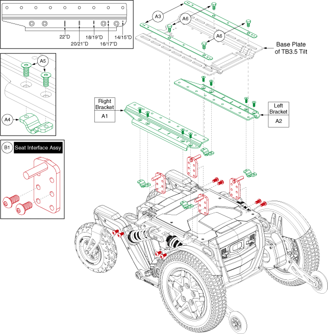 Quantum 4Front - Seat Mounts / Interface - T B3.5 Seat Interface Brackets / Interface Plates