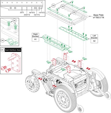 Quantum 4Front - Seat Mounts / Interface - T B3.5 Seat Interface Brackets / Interface Plates