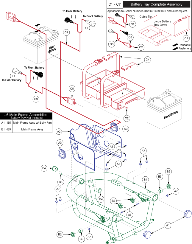 Quantum J6 - Main Frame / Battery Tray - Main Frame, Standard