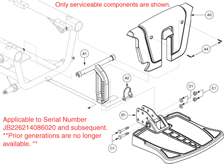 Quantum J6 - Footrest Platform - Footrest Platform, Standard - Used On Or After The 262 Day Of 2014, Jb2(262)(14)086020