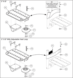 Quantum Q1103 Ultra - Foot Rigging - Angle Adjustable Footplates - 5 X 8 Footplates W/ Heel Loops / Mounting Hardware