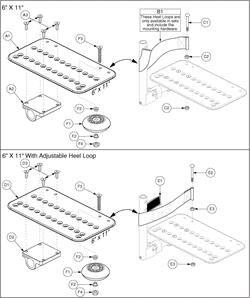 Quantum Q1103 Ultra - Foot Rigging - Angle Adjustable Footplates - 6 X 11 Footplates W/ Heel Loops / Mounting Hardware