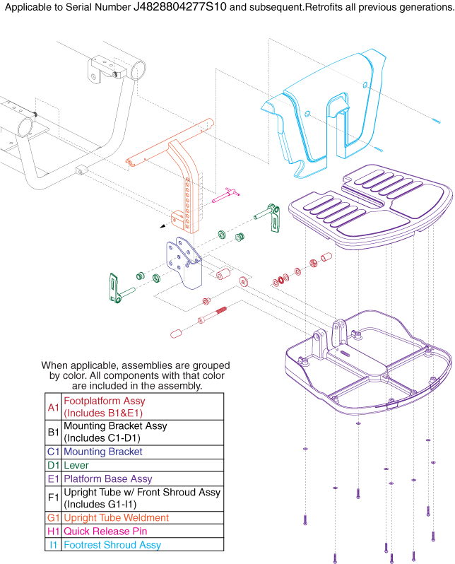 Quantum Q1103 Ultra - Footrest Platform - 11.62 Grid Style Footplate