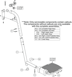 Quantum Q1103 Ultra - Foot Rigging - Swing Away Legrests - 70 Degree 7.25 X 6 Footplate