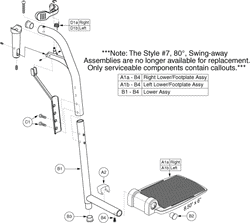 Quantum Q1103 Ultra - Foot Rigging - Swing Away Legrests - 80 Degree 8.50 X 6 Footplate