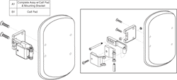 Quantum Q1103 Ultra - Foot Rigging - Calf Pads W/ Mounting Brackets - Calf Pad Assembly W/ 3 Hole Adjustment Bracket