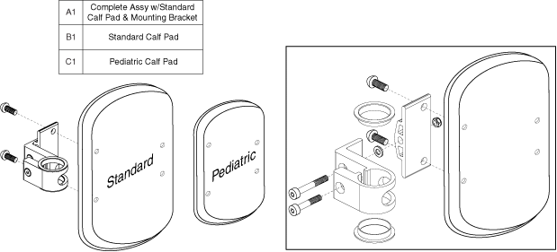 Quantum Q1103 Ultra - Foot Rigging - Calf Pads W/ Mounting Brackets - Calf Pad W/ Standard Bracket