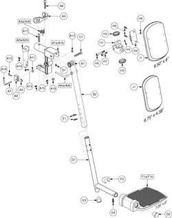 Quantum Q1103 Ultra - Foot Rigging - Elevating Legrest - Elevating Legrest 7.25 X 6 Footplate