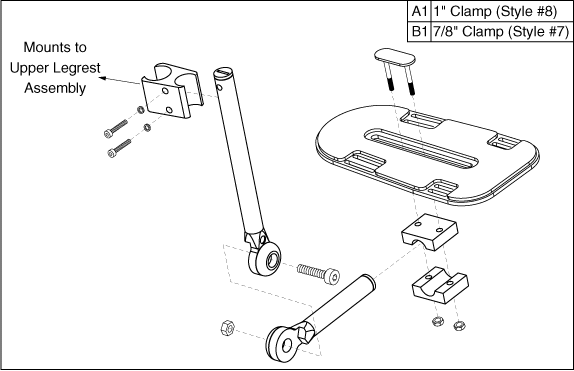 Quantum Q1103 Ultra - Quantum Foot Riggings - High Mount Clamp-On Footrest - High Mount W/ Angle Adjustable Footplate (Large)