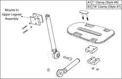 Quantum Q1103 Ultra - Quantum Foot Riggings - High Mount Clamp-On Footrest - High Mount W/ Angle Adjustable Footplate (Large)