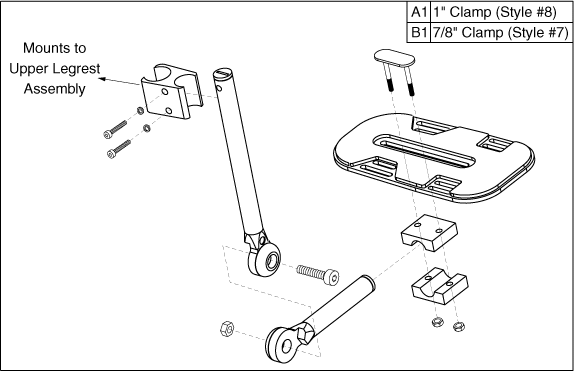 Quantum Q1103 Ultra - Quantum Foot Riggings - High Mount Clamp-On Footrest - High Mount W/ Angle Adjustable Footplate (Small)