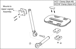 Quantum Q1103 Ultra - Quantum Foot Riggings - High Mount Clamp-On Footrest - High Mount W/ Angle Adjustable Footplate (Small)