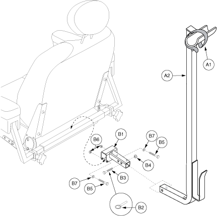 Quantum Q1103 Ultra - Accessory / Lap Belts / Tools - Accessory Options - Walker Holder (Textured) - Limited Recline