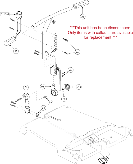 Go-Go Ultra 4-Wheel (SC40U) - Frame Assemblies - Tiller