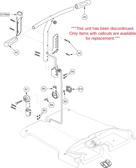 Go-Go Ultra 4-Wheel (SC40U) - Frame Assemblies - Tiller