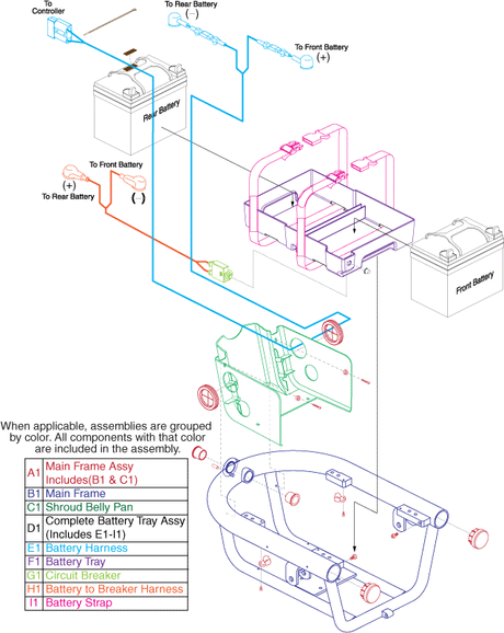 Quantum Q1103 Ultra - Main Frame / Battery Tray - Main Frame / No Power Seat