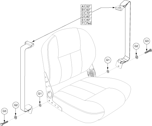 Quantum Q1103 Ultra - Accessory / Lap Belts / Tools - Lap Belts W/ Mounting Hardware - Pinchless Hinge