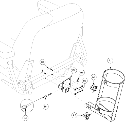 Quantum Q1103 Ultra - Accessory / Lap Belts / Tools - Accessory Options - Oxygen Tank Holder (Textured) - Pinchless Hinge