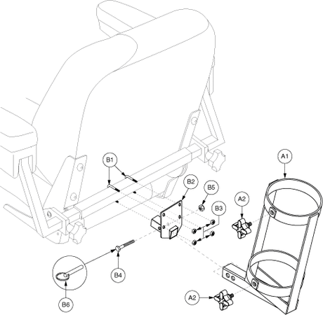 Quantum Q1103 Ultra - Accessory / Lap Belts / Tools - Accessory Options - Oxygen Tank Holder (Textured) - Pinchless Hinge