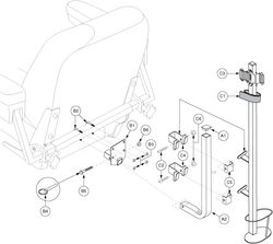 Quantum Q1103 Ultra - Accessory / Lap Belts / Tools - Accessory Options - Cane / Crutch Holder (Textured) - Pinchless Hinge