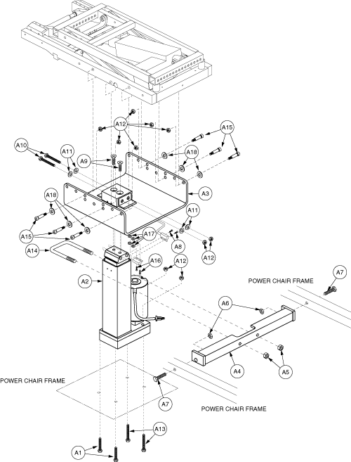 Quantum Q1103 Ultra - Actuators (Elevate) Rehab - Power Seat Actuator (Tru-Balance 2 Power Seating / Positioning)