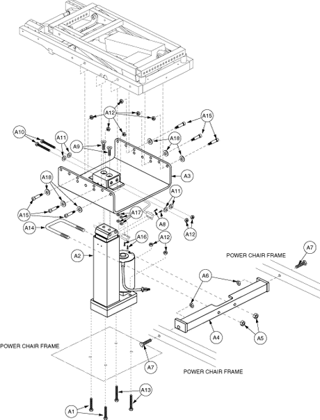 Quantum Q1103 Ultra - Actuators (Elevate) Rehab - Power Seat Actuator (Tru-Balance 2 Power Seating / Positioning)