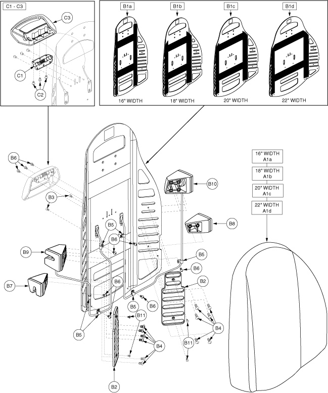 Quantum Q1103 Ultra - Synergy Shape Back - Quick Release (Tall Back) 16 - 22 Inch Width Adjustment